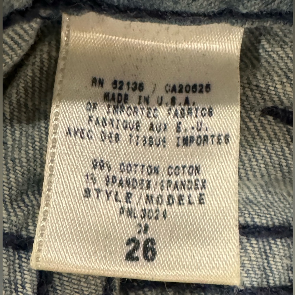 Y2K MARCIANO Bermuda Jean Shorts Swarovski Crystals VINTAGE Size 26 Denim - Picture 2 of 4